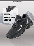 Bassploa Men Running Shoes New Casual Mesh Breathable Lace-Up Sport Shoes Male Fashion Lightweight Non-Slip Walking Shoes