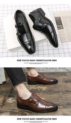 Fashion Designer Formal Slip On Men Dress Shoes New Classic Leather Oxfords For Wedding Party Business Flat Shoes Men's Loafers