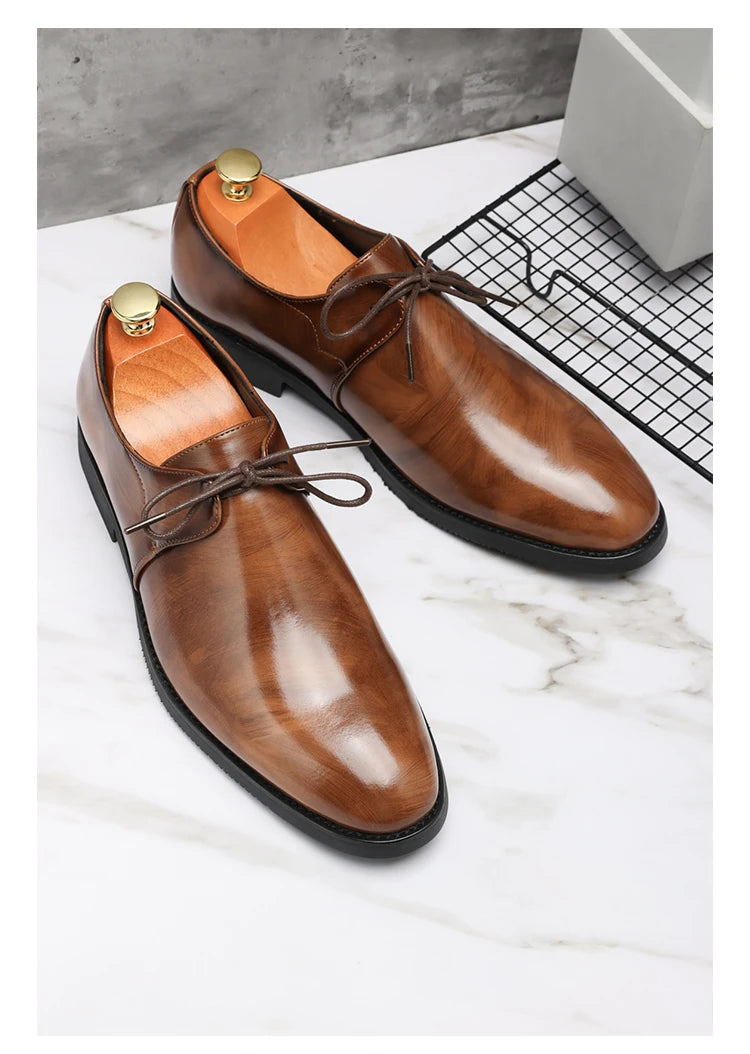 Fashion Purple Dress Shoes Man Party Shoes Casual Business Leather Shoes for Men Comfortable Pointed Toe Men's Formal Shoes 2025