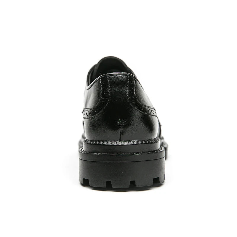 Oxford Shoes Genuine Calfskin Leather Brogue Dress Shoes Classic Business Formal Shoes Man Handcrafted Mens