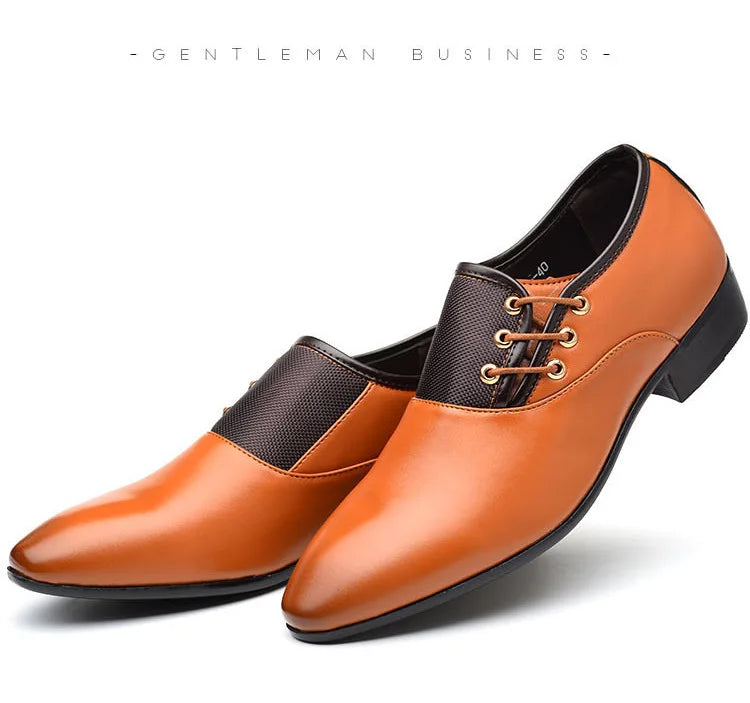 Men Leather Casual Shoes Slip-on Business Dress Shoes All-Match Wedding Shoes Shock-Absorbing Footwear Wear-Resistant Size 38-48