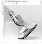 2025 new men's slippers summer PVC men's soft slippers outdoor sports thick anti slip cool slippers beach bathroom home sandals