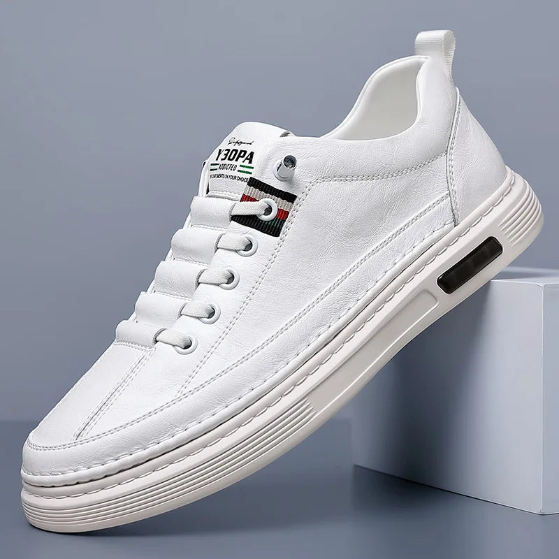 Men's Casual Shoes Spring Autumn Depressurized Breathable Lacefree Leather Shoes Super soft and wear-resistant Men's Board Shoes