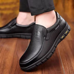Genuine Leather Men's Shoes Slip-On Driving Shoes Casual Breathable Soft Bottom Anti-Slip Spring Autumn Seasonal Business Formal