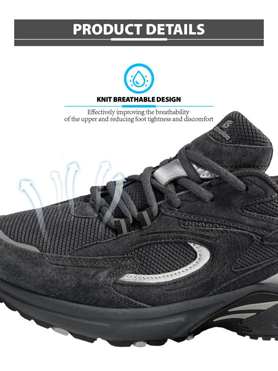 Bassploa Men Running Shoes New Casual Mesh Breathable Lace-Up Sport Shoes Male Fashion Lightweight Non-Slip Walking Shoes