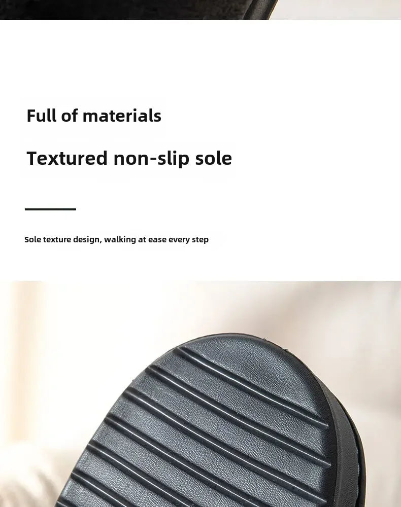 2023 New Winter Fleece-lined Cotton Slippers For Men Women Home Use Non-slip Thick Bottom Indoor Outdoor Wear Couples Warm