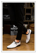 Cheap White Men's Dress Shoes Pointed-Toe Slip-On Leather Shoes Man Big Size 38-48 Casual Business Shoes Men zapatos para hombre