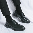 Oxford Shoes Genuine Calfskin Leather Brogue Dress Shoes Classic Business Formal Shoes Man Handcrafted Mens