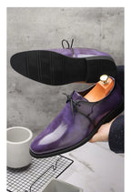 Fashion Purple Dress Shoes Man Party Shoes Casual Business Leather Shoes for Men Comfortable Pointed Toe Men's Formal Shoes 2025