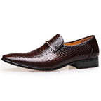 Classic Dress Shoes for Men Leather Shoes PU Crocodile Business Casual Formal Sneakers Plus Size Office Wedding Party Oxfords