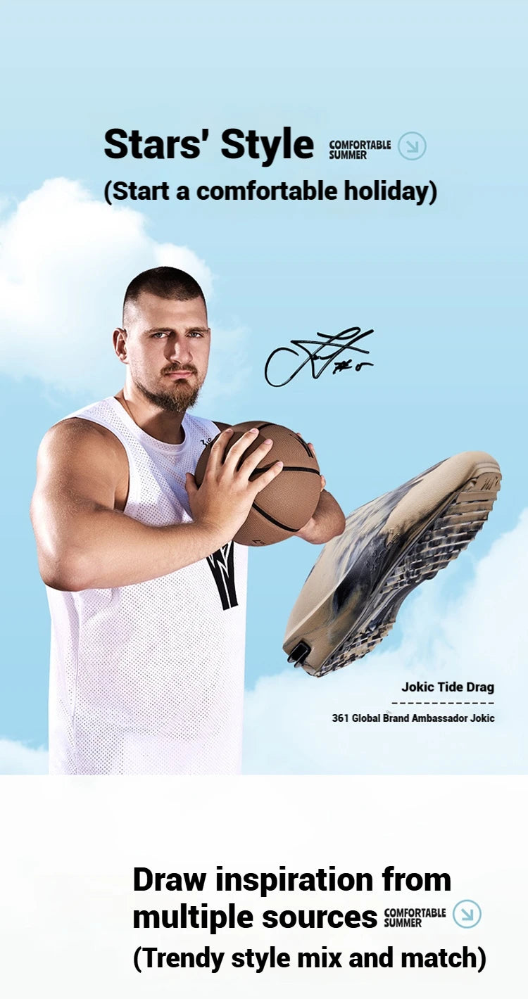 361 Degrees Joker Cyber Men Slippers Outdoors Breathable Soft Anti-slip Antiskid Beach Sandals Flexible Male Shoes 672521104