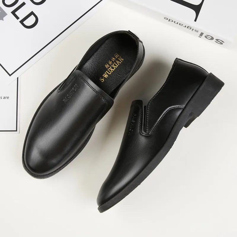 Youth Formal oes Men's Bla Suit oes Soft Bot Busin Interview Casual Wedding oes Leather round Toe Low Heel