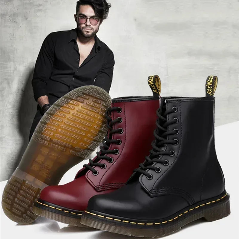 Designer Leather Men Boots Outdoor Mens Ankle Boots Winter Casual Shoes Lightweight Male Warm Work Boots Classic Handmade Boots