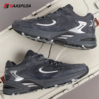 Bassploa Men Running Shoes New Casual Mesh Breathable Lace-Up Sport Shoes Male Fashion Lightweight Non-Slip Walking Shoes