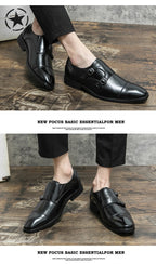 Fashion Designer Formal Slip On Men Dress Shoes New Classic Leather Oxfords For Wedding Party Business Flat Shoes Men's Loafers