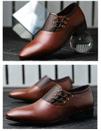 Men Leather Casual Shoes Slip-on Business Dress Shoes All-Match Wedding Shoes Shock-Absorbing Footwear Wear-Resistant Size 38-48