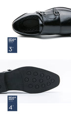 Fashion Designer Formal Slip On Men Dress Shoes New Classic Leather Oxfords For Wedding Party Business Flat Shoes Men's Loafers
