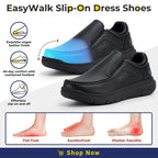 Fitville Men'S Shoes Wide Width Leather Slip-On Casual Shoes Lightweight For Swollen Feet With Arch Support Pain Relief