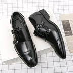 Fashion Designer Formal Slip On Men Dress Shoes New Classic Leather Oxfords For Wedding Party Business Flat Shoes Men's Loafers