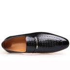 Classic Dress Shoes for Men Leather Shoes PU Crocodile Business Casual Formal Sneakers Plus Size Office Wedding Party Oxfords