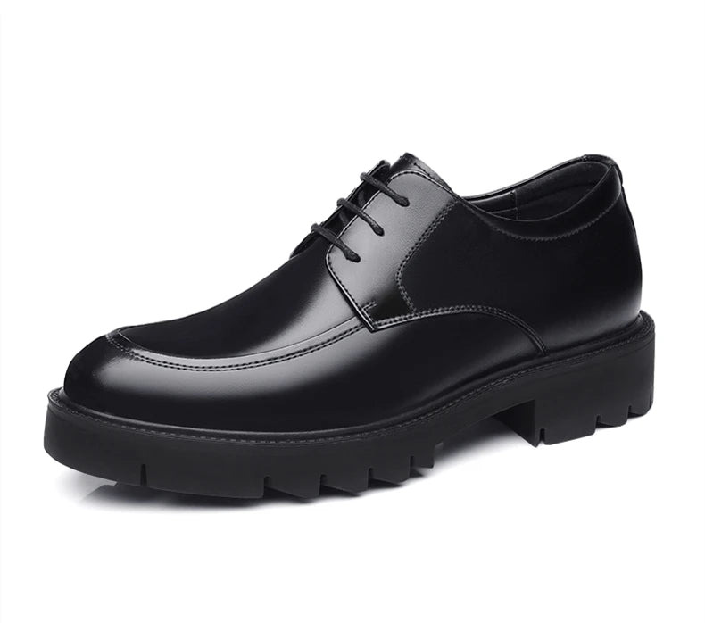 8-10cm Height Increasing Shoes for Men Summer Autumn Inside High Shoes Men's Hollow Business Dress Men's Elevator Leather Shoes