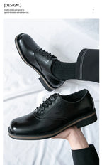 New Spring Autumn Fashion Men Shoes Men Leather Oxfords Shoes Casual Lace-up Formal Business Wedding Dress Shoes Big Size 38-46