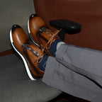 European Luxury Men Sneakers Genuine Cow Leather Monk Strap Basic Double Buckles Wingtip Brogue Casual Office Party Mens Shoes