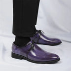 Fashion Purple Dress Shoes Man Party Shoes Casual Business Leather Shoes for Men Comfortable Pointed Toe Men's Formal Shoes 2025