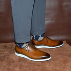 European Luxury Men Sneakers Genuine Cow Leather Monk Strap Basic Double Buckles Wingtip Brogue Casual Office Party Mens Shoes