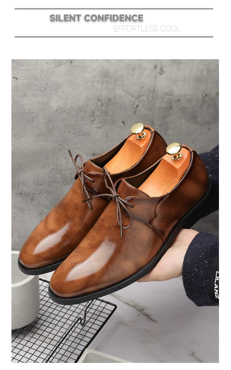 Fashion Purple Dress Shoes Man Party Shoes Casual Business Leather Shoes for Men Comfortable Pointed Toe Men's Formal Shoes 2025