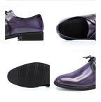 Fashion Purple Dress Shoes Man Party Shoes Casual Business Leather Shoes for Men Comfortable Pointed Toe Men's Formal Shoes 2025