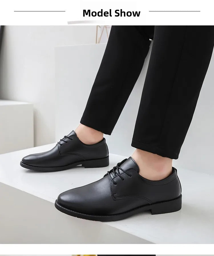 Youth Formal oes Men's Bla Suit oes Soft Bot Busin Interview Casual Wedding oes Leather round Toe Low Heel