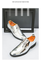 Luxury Silver Man Patent Leather Shoes Large Size 38-50 Party Dress Wedding Shoes Men Pointed toe Leather Shoes Designer Oxford