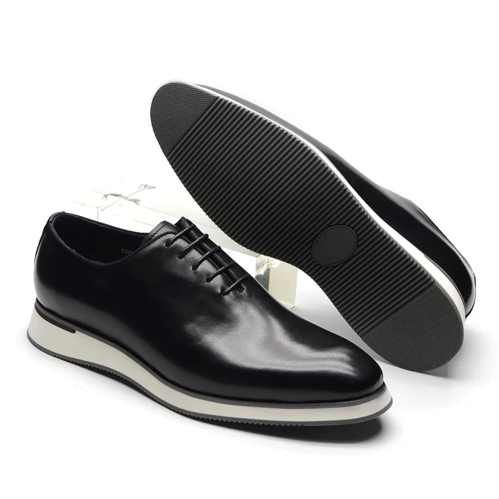 European Luxury Men Sneakers Genuine Cow Leather Monk Strap Basic Double Buckles Wingtip Brogue Casual Office Party Mens Shoes