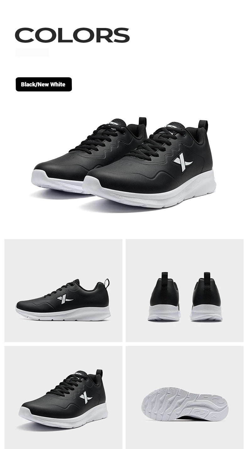 Xtep Running Shoes For Men 2024 Winter Leather Waterproof Sports Shoes Cushioning Wear-Resistant Jogging Sneakers 876419110051