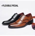 High Quality Height Increase Oxford Dress Shoes Men Genuine Cow Leather Suit Shoes Lift Brogues Wedding Formal Elevator Shoes