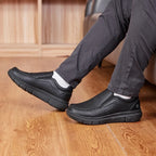 Fitville Men'S Shoes Wide Width Leather Slip-On Casual Shoes Lightweight For Swollen Feet With Arch Support Pain Relief