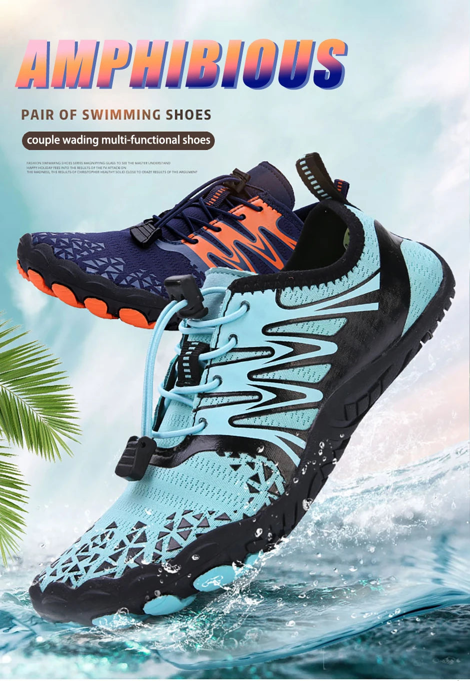 EOCENE Men Women Barefoot Outdoor Sports Aqua Shoes Quick-drying Beach Swimming Fitness Wading Hiking Cycling Water Sneakers