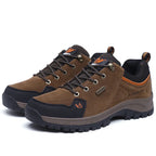 2025 Unisex Leather Hiking Shoes Men Winter Warm Fur Non Slip Sneakers Women Suede Outdoor Footwear Boy Spring Summer Waterproof