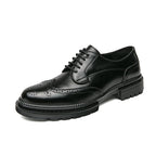 Oxford Shoes Genuine Calfskin Leather Brogue Dress Shoes Classic Business Formal Shoes Man Handcrafted Mens