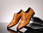Men's Classic Retro Brogue Shoes Mens Lace-Up Leather Dress Business Office Flats Men Wedding Party Oxfords EUR Sizes 38-48