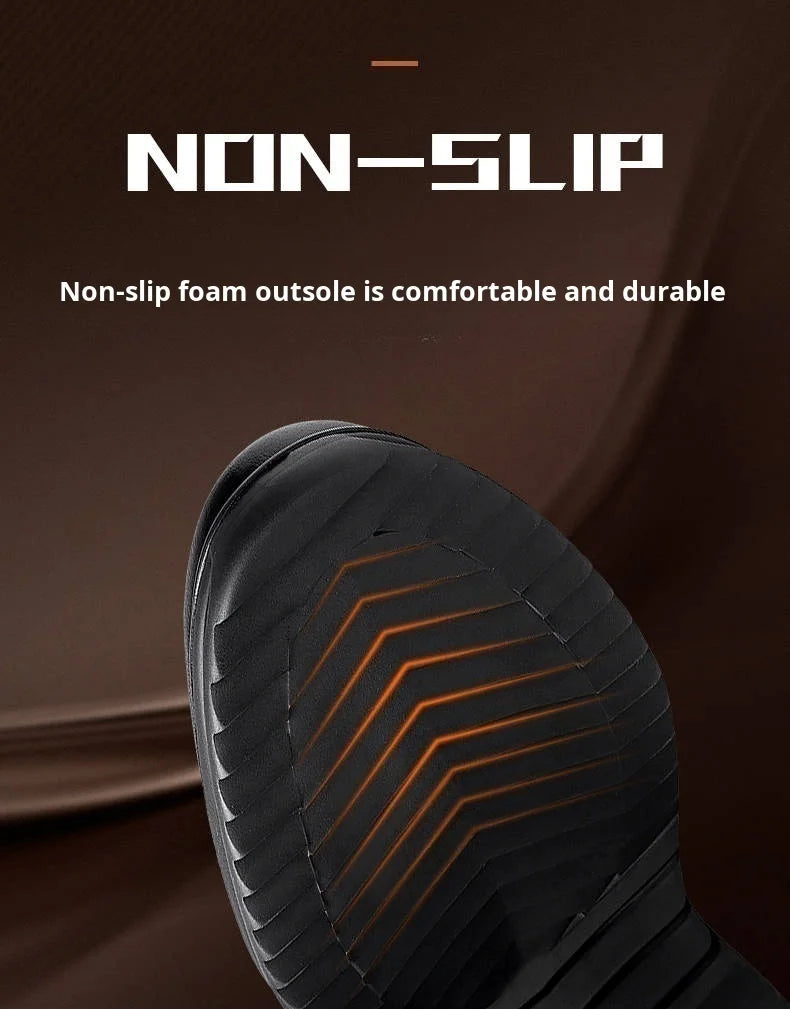 Men's Casual Shoes Spring Autumn Depressurized Breathable Lacefree Leather Shoes Super soft and wear-resistant Men's Board Shoes