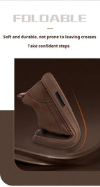 Men's Casual Shoes Spring Autumn Depressurized Breathable Lacefree Leather Shoes Super soft and wear-resistant Men's Board Shoes