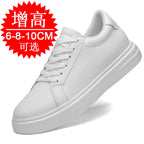 Fashion PU Leather Elevator Shoes for Men 6cm 8cm 10cm Invisible Height Increase White Sneakers Cortex Heightening Casual Shoes