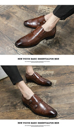 Fashion Designer Formal Slip On Men Dress Shoes New Classic Leather Oxfords For Wedding Party Business Flat Shoes Men's Loafers