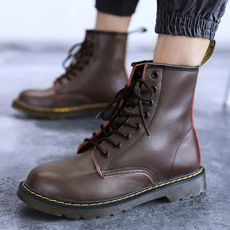 Designer Leather Men Boots Outdoor Mens Ankle Boots Winter Casual Shoes Lightweight Male Warm Work Boots Classic Handmade Boots