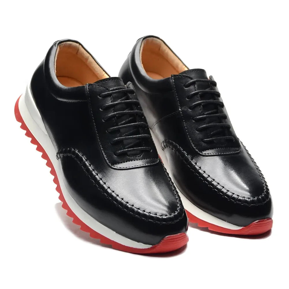Luxury Business Casual Genuine Natural Cowhide Leather Men's Oxford Sneakers Spring Autumn Crocodile Pattern Anti-slip Footwear