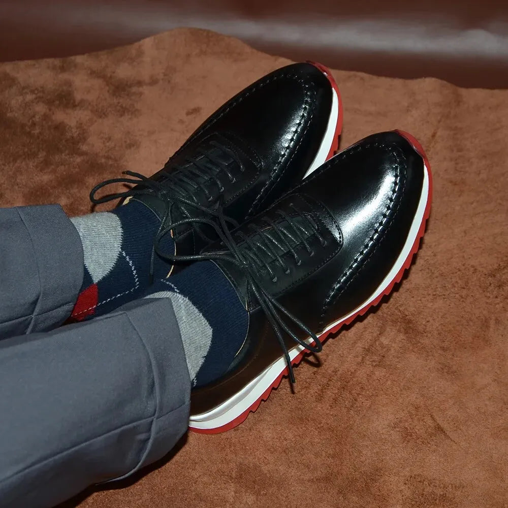 Luxury Business Casual Genuine Natural Cowhide Leather Men's Oxford Sneakers Spring Autumn Crocodile Pattern Anti-slip Footwear