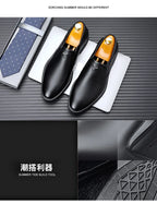 2025 Spring Autumn Men's Dress Shoes Fashion Casual Cow Leather British Pointed Toe Black and White New Designer Shoes Male
