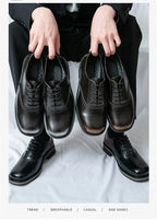 New Spring Autumn Fashion Men Shoes Men Leather Oxfords Shoes Casual Lace-up Formal Business Wedding Dress Shoes Big Size 38-46